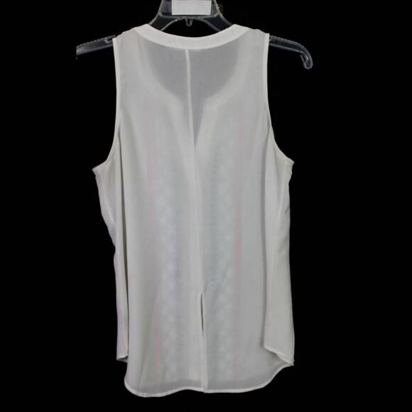 Sanctuary White Medium Sleeveless Top w/ turquoise, peach-ish black stitch - Picture 3 of 5